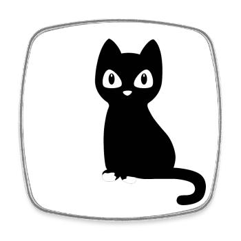 Katze mit farbigen Pfoten - Viereckiger Kühlschrankmagnet - Weiß - Vorne