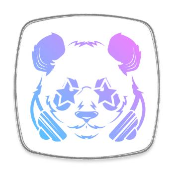 Panda Pandabär - Viereckiger Kühlschrankmagnet - Weiß - Vorne