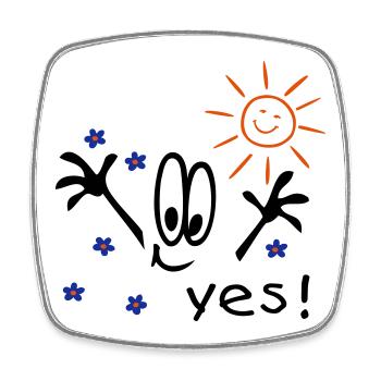 Sommer, Sonne, Urlaub, Comic - Viereckiger Kühlschrankmagnet - Weiß - Vorne