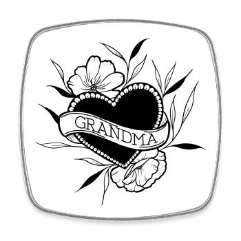 Grandma - Square fridge magnet - white - Front