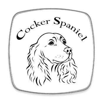 Cocker Spaniel Portrait - Square fridge magnet - white - Front