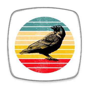 Raven crow bird - Square fridge magnet - white - Front