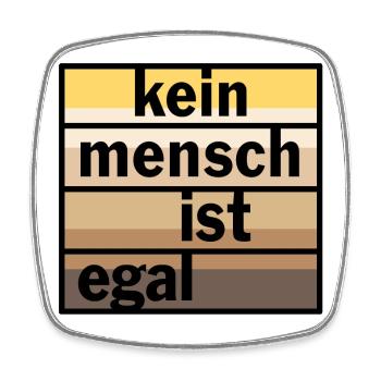 Kein Mensch ist egal - Viereckiger Kühlschrankmagnet - Weiß - Vorne