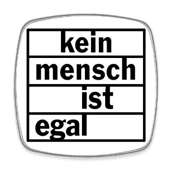 Kein Mensch ist egal - Viereckiger Kühlschrankmagnet - Weiß - Vorne