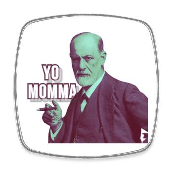 Freud - Yo Momma - Magnet carré - blanc - Devant