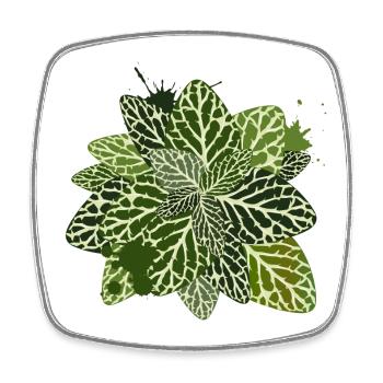 Mosaic plant in graffiti style - Square fridge magnet - white - Front