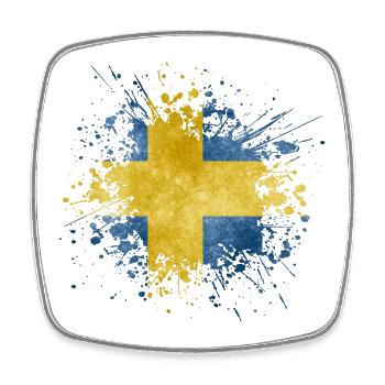 Schweden Flagge Splash Sweden Design - Viereckiger Kühlschrankmagnet - Weiß - Vorne