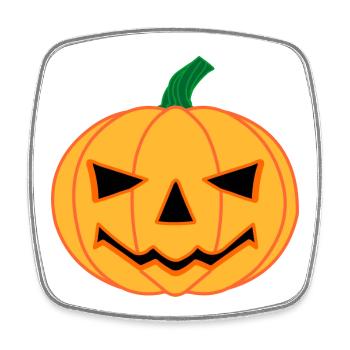 Kürbis für Halloween Party - Viereckiger Kühlschrankmagnet - Weiß - Vorne