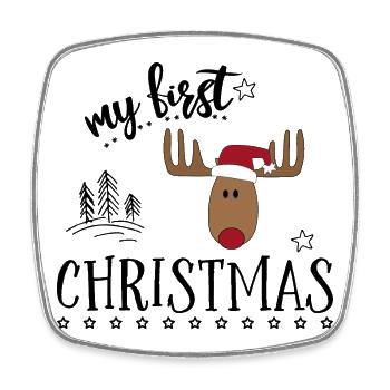 Funny gifts for babies for Christmas - Square fridge magnet - white - Front