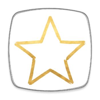 Stern Gold Optik Glück edel Geschenk - Viereckiger Kühlschrankmagnet - Weiß - Vorne