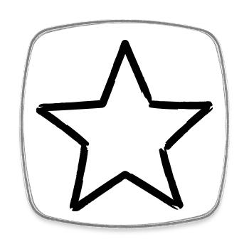 Star symbol lucky christmas gift - Square fridge magnet - white - Front