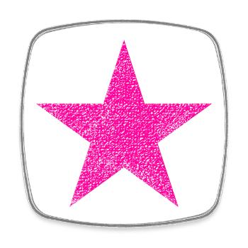 Pink Stern mit Textur - Viereckiger Kühlschrankmagnet - Weiß - Vorne