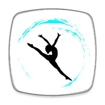 gymnastique rythmique - Magnet carré - blanc - Devant