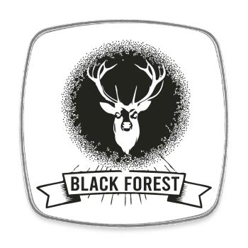 Dunkler Wald Hirsch Motiv - Viereckiger Kühlschrankmagnet - Weiß - Vorne