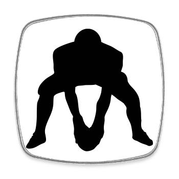 American football shadow image - Square fridge magnet - white - Front