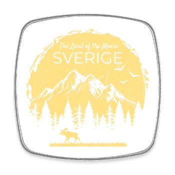 Sverige Land of the Moose Elch Design - Viereckiger Kühlschrankmagnet - Weiß - Vorne