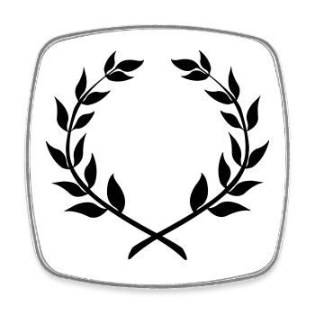 Couronne de laurier gagnante - Magnet carré - blanc - Devant