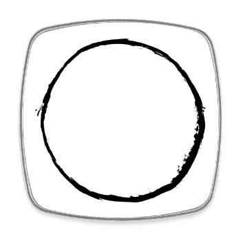 CIRCLE BRUSH - Square fridge magnet - white - Front