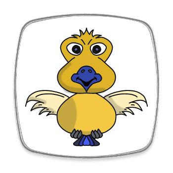 Pipomat der Spatz aus dem Comicbuch - Viereckiger Kühlschrankmagnet - Weiß - Vorne