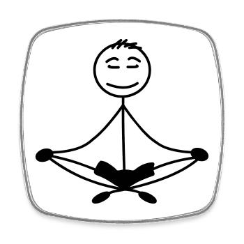 Méditation rester calme respirer, expirer - Magnet carré - blanc - Devant