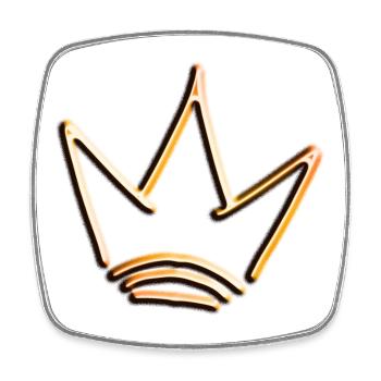 Crown gold red with shadow, simple, isolated - Square fridge magnet - white - Front