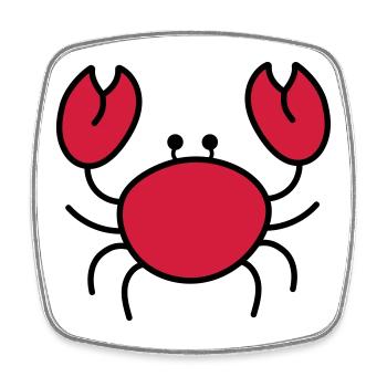 cancer - Square fridge magnet - white - Front