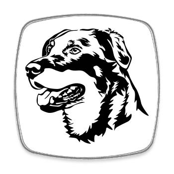 Beauceron head - Square fridge magnet - white - Front