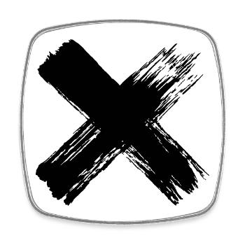 Grunge Cross - Magnet carré - blanc - Devant