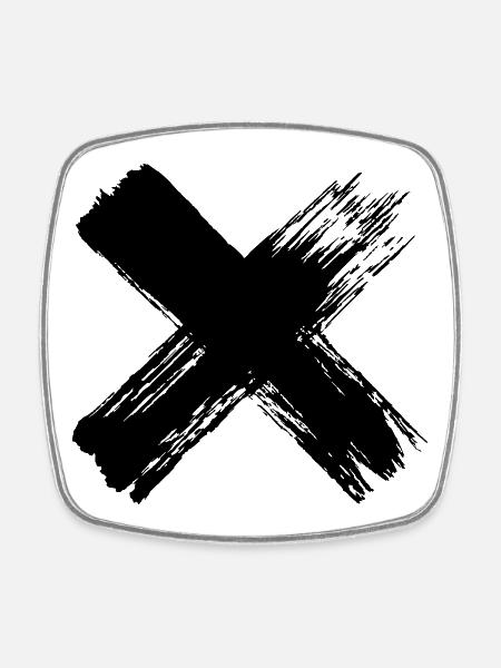 Grunge Cross - Magnet carré - blanc
