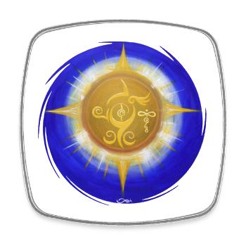 Création lumière de la protection divine 2 - Magnet carré - blanc - Devant