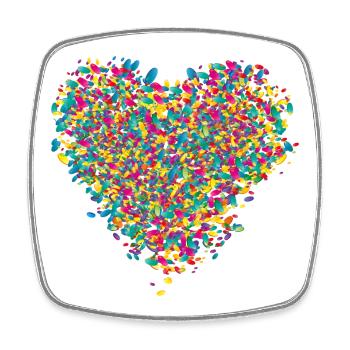 coloré confettis vives coeur - Magnet carré - blanc - Devant