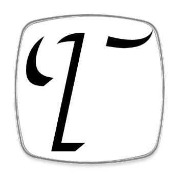 Letter T, Name, der Buchstabe T - Viereckiger Kühlschrankmagnet - Weiß - Vorne