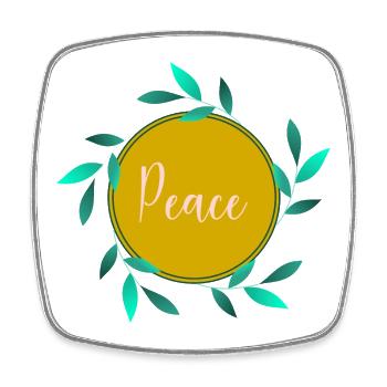 PEACE. PEACE. FRIEDEN - Viereckiger Kühlschrankmagnet - Weiß - Vorne