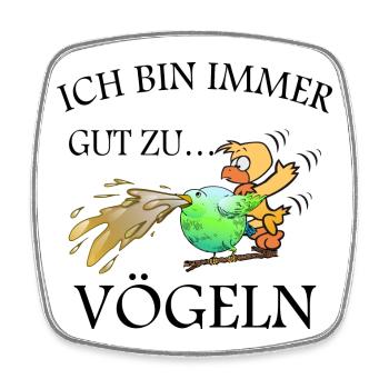 Lustige Vögel - Viereckiger Kühlschrankmagnet - Weiß - Vorne