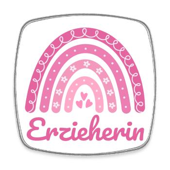 Kindergarten teacher Regenbogen - Square fridge magnet - white - Front