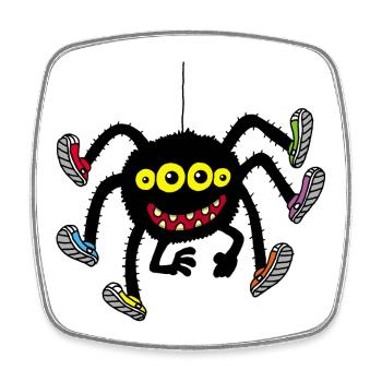 Spinne in bunten Schuhen - Viereckiger Kühlschrankmagnet - Weiß - Vorne