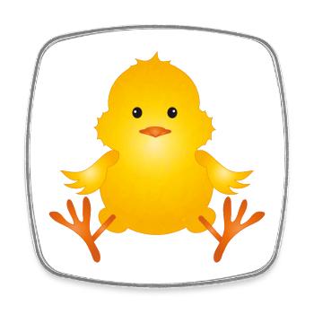 freshly hatched cute fluffy chick - Square fridge magnet - white - Front