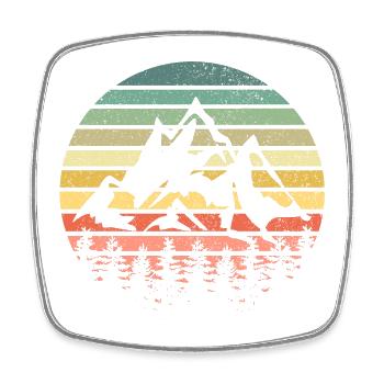 Mountain Mountains - Square fridge magnet - white - Front
