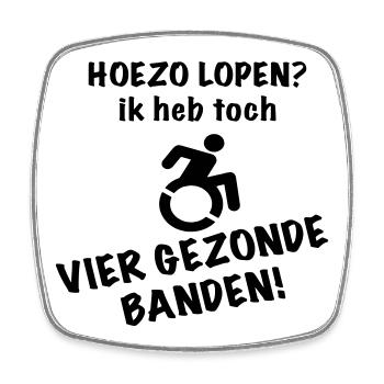 Walk? I still have four wheelchair tires sent * - Square fridge magnet - white - Front