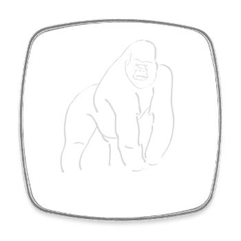 Silverback Gorilla Chef Entrepreneur Gift - Square fridge magnet - white - Front