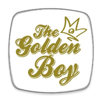 GOLDEN BOY - Square fridge magnet - white - Front