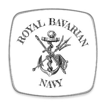 Royal Bavarian Navy Chiemsee Schifffahrt Segeln - Viereckiger Kühlschrankmagnet - Weiß - Vorne
