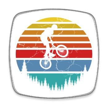 Cyclistes, bikers - Magnet carré - blanc - Devant