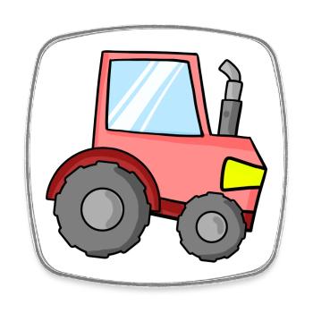 Tractor for children - Square fridge magnet - white - Front