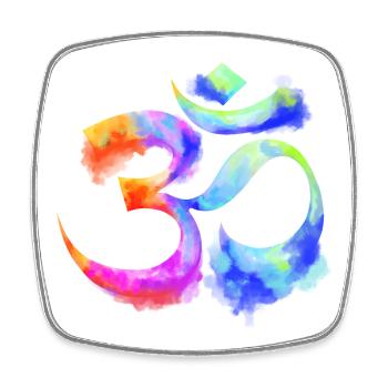 Om arcenciel aquarelle - Magnet carré - blanc - Devant