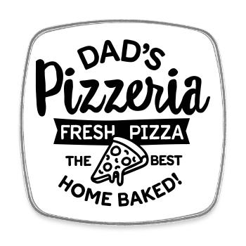 Dad's Pizzeria Homemade Pizza Daddy Father's Day - Square fridge magnet - white - Front