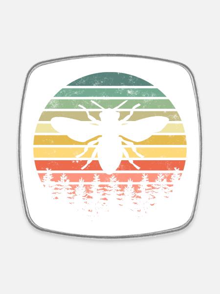 Bee Bees - Square fridge magnet - white
