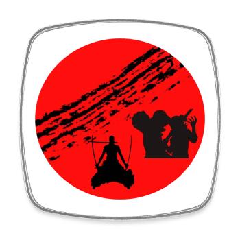 Pirates - Square fridge magnet - white - Front