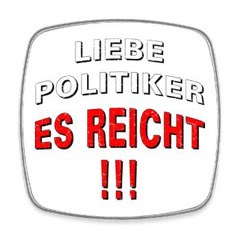 LIEBE POLITIKER ES REICHT !! - Viereckiger Kühlschrankmagnet - Weiß - Vorne