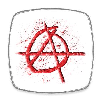 Cool anarchy symbol in 3D look for Antifa Punk - Square fridge magnet - white - Front